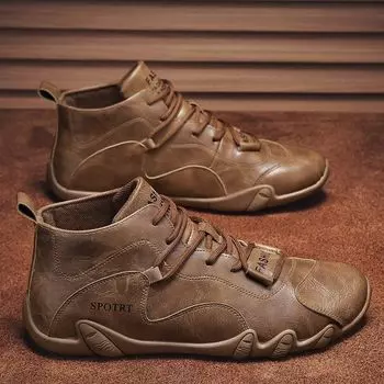 Плоские кожаные туфли с круглым носком для мужчин, мокасины челси, мягкие мужские повседневные туфли, классические оригинальные ретро-туфли из искусственной кожи, удобные на распродаже для взрослых 39