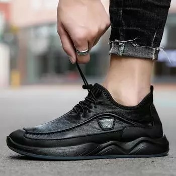 Плоские лоферы, мужские автомобильные туфли, мужские уличные офисные деловые модные мужские прогулочные туфли 24 чёрный