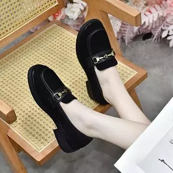 Плоские мокасины Одиночные туфли 34 чёрный