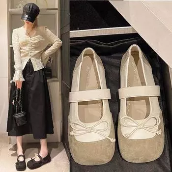 Плоские одинарные туфли женские ретро неглубокие туфли Мэри Джейн с мягкой подошвой модные и удобные 35 коричневый