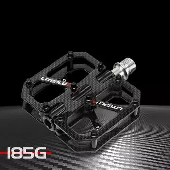 Плоские педали MTB, педали для шоссейного велосипеда, легкие складные велосипедные педали из углеродного волокна с Ti-осью, противоскользящие чёрный