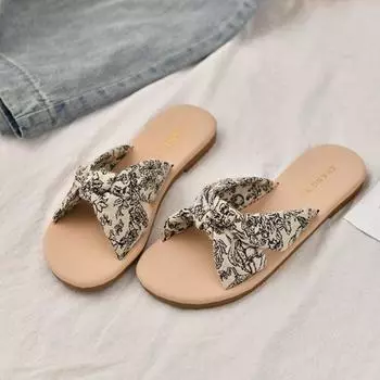 Плоские ретро-сандалии, нежный французский стиль, идеально подходят к платьям, женская обувь в китайском стиле для лета 35 бежевый