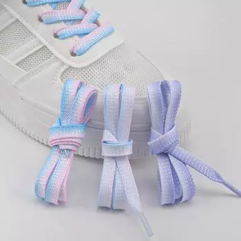 Плоские шнурки для кроссовок, металлические блестящие серебряные шнурки для обуви, яркие шелковые шнурки с градиентным блеском для женщин 120cm