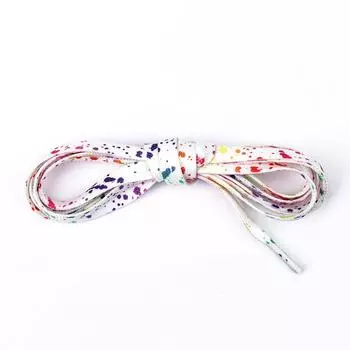 Плоские шнурки Радужные шнурки для обуви Чернила с принтом брызг Красочные блестящие шнурки для обуви Женские кроссовки Шнурки Аксессуары 100cm