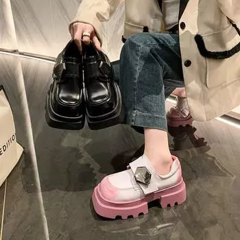 Плоские туфли на платформе, туфли-лоферы, женская весенняя новая модельная обувь, форменная модная брендовая дизайнерская женская повседневная обувь Zapatillas для ходьбы 35
