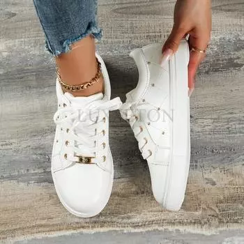 Плоские туфли с круглым носком, однотонные, маленькие, белые, простые, повседневные, удобные, дышащие, модные, легкие, для сноуборда 36 белый