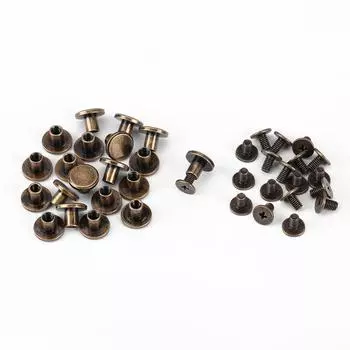 Плоские винты латунные 20 шт, фурнитура под медь 6.5mm