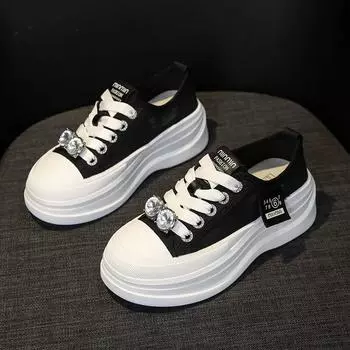 Плоские женские повседневные парусиновые кроссовки зимние новые спортивные теплые женские туфли на платформе каблуки Mujer Zapatillas толстые 35