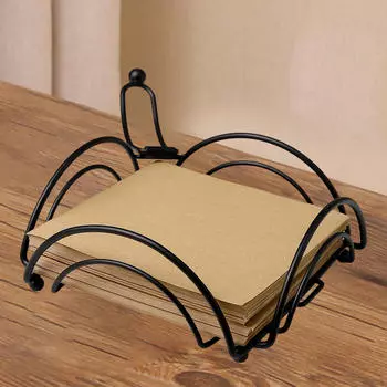 Плоский держатель для салфеток, подставка для хранения салфеток для столовой дома чёрный