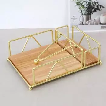 Плоский держатель для салфеток с металлическим утяжеленным рычагом, гладкая кромка, без заусенцев, кухонная столешница, деревянная чёрный