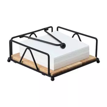 Плоский металлический держатель для салфеток для кухонного обеденного стола, утяжеленный кронштейн, прочный чугун, деревянное основание, для использования на открытом воздухе