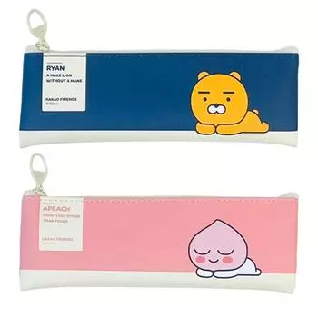 Плоский мини-пенал Kakao Friends Modern st, набор из 2 предметов, Ryan, Apeach, 1 комплект, Лучший персонаж Кореи