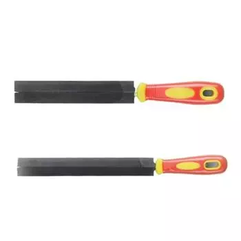 Плоский напильник с эргономичной рукояткой из закаленной стали и пластиковой ручкой. Плоский напильник