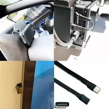 Плоский зарядный кабель USB C, тип C, мужской и женский, удлинительный кабель для зарядки, 18 Вт, адаптер высокоскоростной передачи данных 480 Мбит/с 5CM