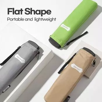 Плоский зонт от дождя Parachase для женщин, легкий складной мини-зонт 143 г, карманный портативный дорожный складной ветрозащитный зонт розы красного