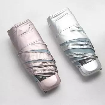 Плоский зонт от солнца, мини-титановый серебряный анти-УФ UPF50 + водонепроницаемый портативный дорожный зонт, пятискладной ветрозащитный зонт, новый