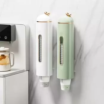 Плоское дно чашки держатель для воды диспенсер для хранения пылезащитный диспенсер для чашек настенный для домашнего офиса белый