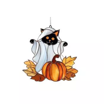 Плоское Хэллоуинское Цветное Подвесное Украшение на Окно из Акрила, Креативный Кулон Ручной Работы, Подвесное Украшение для Дома One Size