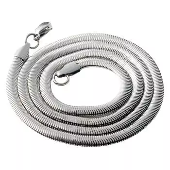 Плоское ожерелье серебряного цвета, цепочка в виде змеи, мужские подарочные украшения различной длины, мягкая змеиная кость, плоское ожерелье в виде змеи для женщин и мужчин 4mm-40cm