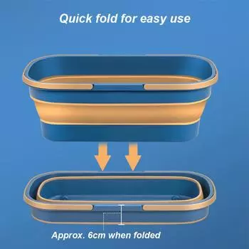 Плоское ведро для чистки швабры с ручкой. Корзина для экономии места. Прямоугольная многофункциональная корзина для наружного сада, кемпинга, рыбалки.
