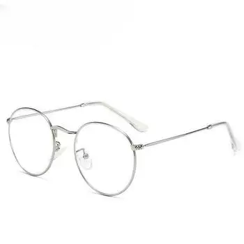 Плоское зеркало с защитой от синего света может быть оснащено очками в металлической оправе для мужчин и женщин с близорукими очками в круглой оправе.