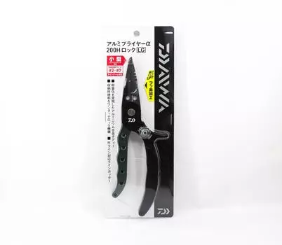 Плоскогубцы Daiwa с разъемным кольцом, алюминий 200H, замок LG, размер 2–7, черные (2593)