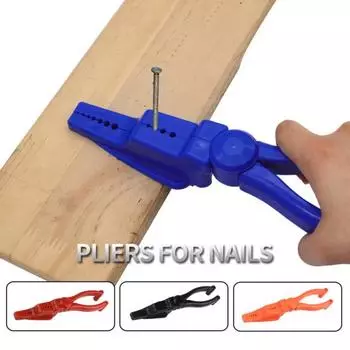 Плоскогубцы для гвоздей с несколькими канавками Безопасные плоскогубцы для молотка Эргономичная ручка Многофункциональные зажимы для молотка Держатели гвоздей чёрный