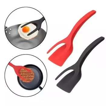 Плоскогубцы для переворачивания Кухонная утварь Французские тосты Кухонные принадлежности Щипцы для яиц Блины 2-в-1 Зажим для готовки Ласточки для готовки Мелкие инструменты Столовые приборы красный
