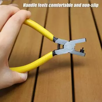 Плоскогубцы для проделывания отверстий в ремешках для обуви Yousheng с эргономичной ручкой, простые в использовании, широко применяемые плоскогубцы для проделывания отверстий в ремешках для часов жёлтый