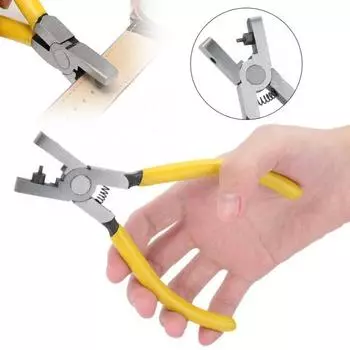 Плоскогубцы для проделывания отверстий в ремешках для обуви с эргономичной ручкой, простые в использовании, широко применяемые плоскогубцы для проделывания отверстий в ремешках для часов жёлтый