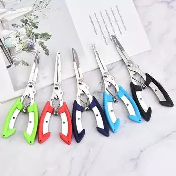 Плоскогубцы для рыбалки с изогнутым ртом, ножницы из нержавеющей стали для лески, многофункциональные дорожные плоскогубцы, приспособление для контроля за рыбой, инструмент для извлечения крючков, ножницы