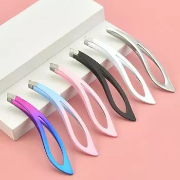 Плоскогубцы для удаления волос с изогнутой ручкой, аппликатор для накладных ресниц из нержавеющей стали для женщин