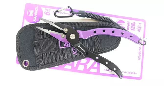 Плоскогубцы Kahara алюминиевые, тонкие, 128 грамм, 6,5 дюйма, черные, фиолетовые (6678)