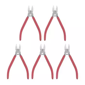 Плоскогубцы с пружинным креплением uxcell Wire Cutter с красной ручкой для самостоятельного изготовления ювелирных изделий 152 мм 5 шт. Нескользящие