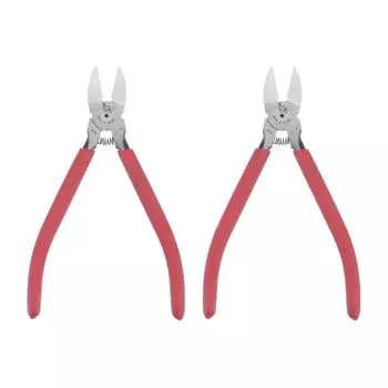 Плоскогубцы с пружинным креплением uxcell Wire Cutter с красной ручкой для самостоятельного изготовления ювелирных изделий 152 мм 2 шт., нескользящие