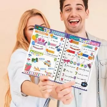 Плотная бумага A5 блокнот-планировщик, недатированный, с разворотом на 180°, блокнот для отслеживания привычек фиолетовый