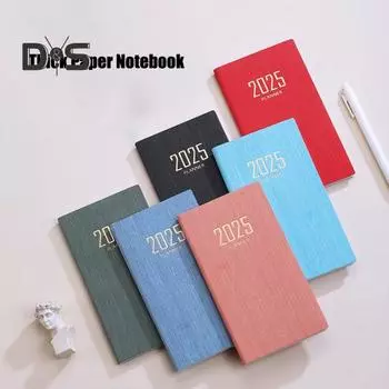 Плотная бумага Блокнот Гладкое письмо Без растекания чернил Обложка из искусственной кожи Формат А6 Бумажный ежедневник Рабочий график Журнал красный
