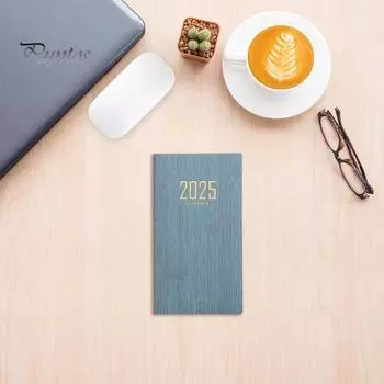 Плотная бумага Блокнот Гладкое письмо Без растекания чернил Обложка из искусственной кожи Формат А6 Бумажный ежедневник Рабочий график Журнал небесно-голубой