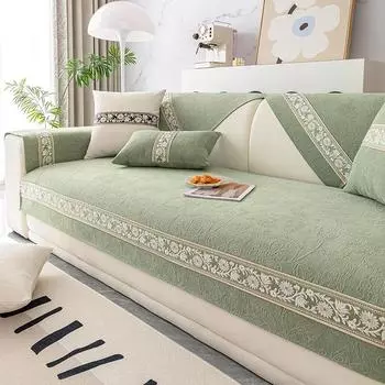 Плотная подушка для дивана из синели, современный вход в стиле люкс, универсальный противоскользящий чехол для дивана, ткань 70*70cm