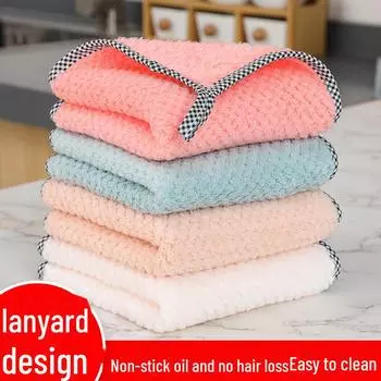 Плотная впитывающая салфетка для мытья посуды и кухни без содержания масла и ворса 25*25cm розовый