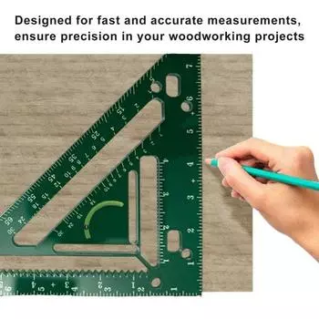 Плотницкий треугольный угольник, столярный угольник, стропильный угольник, измерительный инструмент, высокоточная треугольная линейка, транспортир чёрный