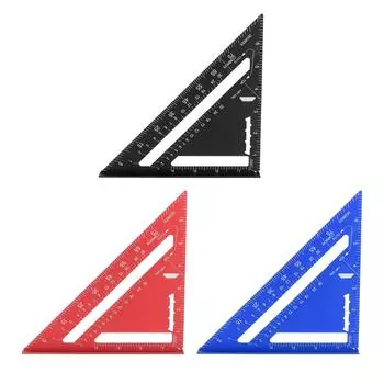 Плотницкий угольник 7 дюймов, столярный инструмент для измерения стропил, 90 45 градусов, металл, алюминиевый сплав, Tr Black