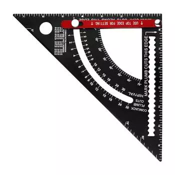 Плотницкий угольник Инструменты для измерения деревообработки Стропильный угольник 7,5 дюйма Разметочный инструмент Регулируемый комбинированный угольник