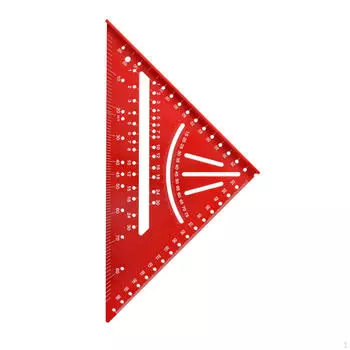 Плотник из алюминиевого сплава, квадратный столярный треугольник, линейка, транспортир для ремонта Metric red