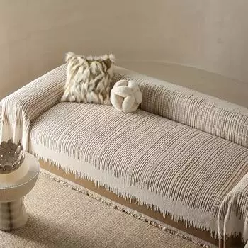 Плотное флисовое полотенце для дивана с кисточками, геометрическими градуированными линиями, жаккард для гостиной, дивана, большое одеяло, полотенце для отдыха 180x90