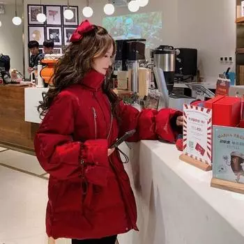 Плотное теплое женское пуховое пальто с яркой элегантной курткой для миниатюрных девочек зимой S