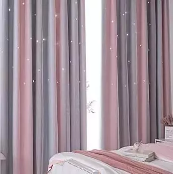 Плотные детские шторы для спальни, изолированные шторы со звездами, люверсы для окон 100*130 фиолетовый