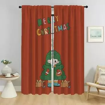 Плотные шторы 2 шт., рождественские шторы для окон для комнаты, 2 панели, шторы для домашнего интерьера, украшение на Хэллоуин, перегородка для ребенка W50xH70cmx2pcs-CL