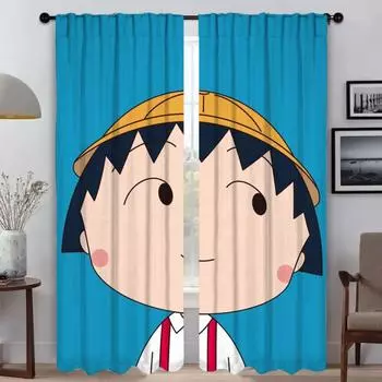 Плотные шторы для гостиной Шторы Chi-bi Marukos Shades Тюль для спальни Домашний интерьер Шторы 2 шт. Разделение W50xH70cmx2pcs-CL