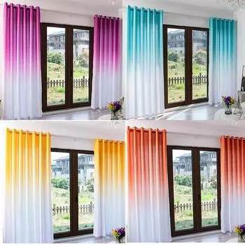 Плотные шторы для гостиной, спальни, градиентные тюлевые шторы, простая оконная драпировка, 1 шт. 1PC W 100 x H 270 cm